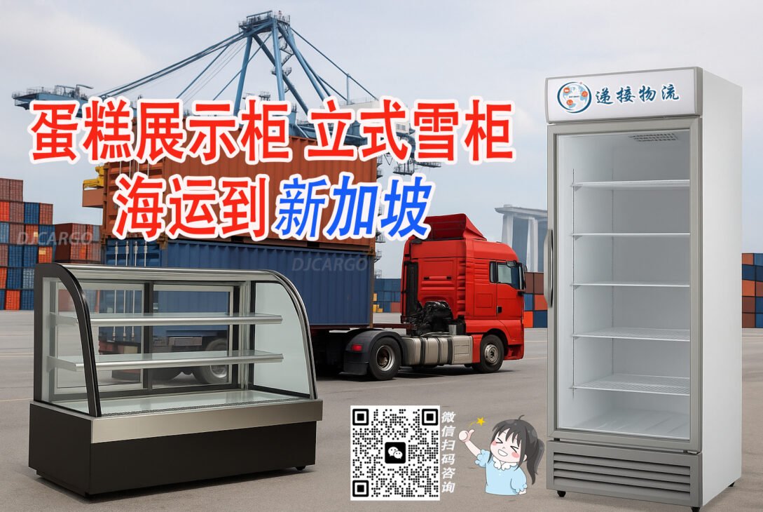 新加坡新开蛋糕店：如何从广州采购蛋糕展示柜和立式雪柜海运到SG